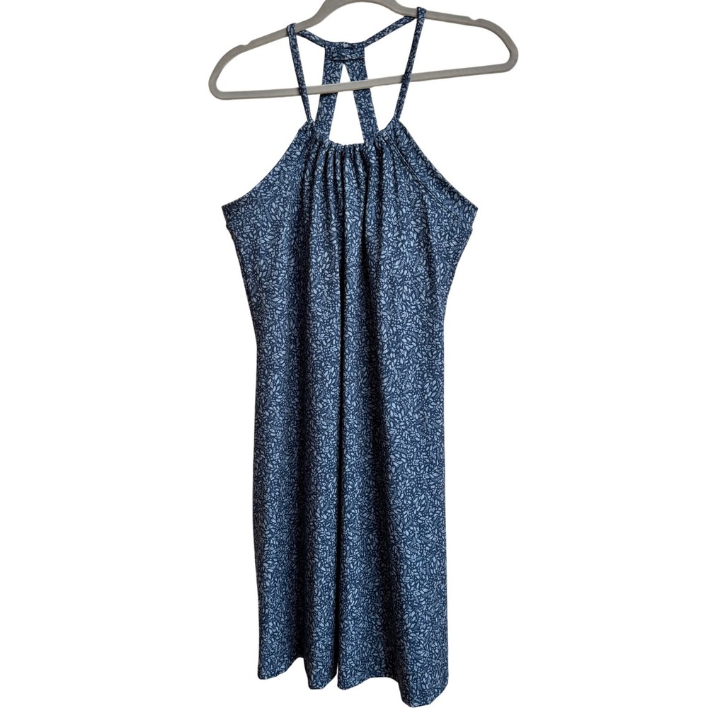 Marika Harmony Tennis Dress Racerback‎ Athletic Dress Size L Blue Floral